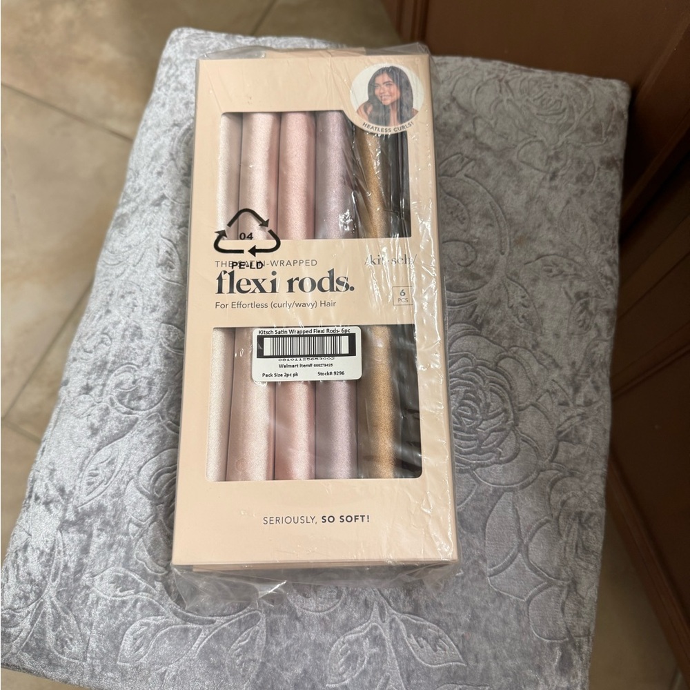Kitsch Satin-Wrapped Flexi Rods in Pink, Cream, and Gold